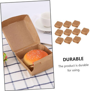 Contenedor de papel Kraft versátil para ensaladas y alimentos, diseño en caja ventajoso UV para bollos, Mini magdalenas, hamburguesas y sándwiches - Product Image 4