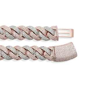 Collar cubano de diamante de moissanita de corte de Plata de Ley 925 Premium, cadena fina de estilo Hip Hop con configuración completamente pavimentada para regalo - Product Image 2