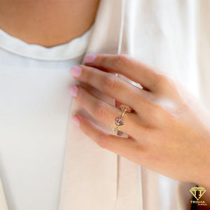 ชุดฝาแหวนหมั้นแบบโซลิแทร์สำหรับผู้หญิง VVS1โตในแล็บสายรัดสวมใส่สบายเครื่องประดับเจ้าสาวแบบมินิมอล - Product Image 2