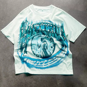 T-shirt personnalisé poids lourd Boxy nouvelle mode 100% coton brodé surdimensionné uni vêtements de rue vierges vêtements pour hommes tricotés - Product Image 1