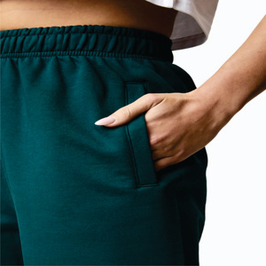 Bas de survêtement vert pin pour femme 60% coton 40% Polyester poignets élastiques coupe décontractée hiver polaire plat avant Logo décoration - Product Image 5