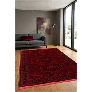 Tapis tissé moderne en polyester TR bordeaux antique à poils moyens pour salon, salle de séjour, chambre d'enfants, cuisine P1438 - Product Image 2