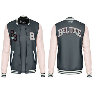 700 GSM heavyweight เสื้อแจ็กเก็ตเบสบอลสำหรับผู้ชายเสื้อแนวสตรีทผ้าโพลีเอสเตอร์100% โลโก้ตามสั่ง - Product Image 3