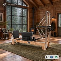 Reformer Pilates 2-en-1 en chêne massif durable avec logo et couleur personnalisés pour studio de Pilates commercial