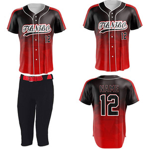 2024 dernière conception maillot d'uniforme de baseball imprimé uni vierge et ensemble court uniforme d'équipe personnalisé de baseball - Product Image 1