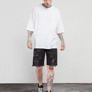 Haute qualité 100% coton hommes Gym T-Shirts personnalisé blanc goutte épaule surdimensionné grand grand t-shirt - Product Image 2