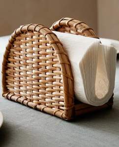 Servilletero de Ratán, Perfecto para Restaurantes, Cafeterías, Hoteles, Decoración de Mesa y Organizador Elegante Hecho a Mano de la India - Product Image 1