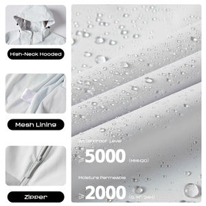 Veste de sport zippée personnalisée pour hommes, manteau extérieur imperméable coupe-vent à capuche avec logo avant et fermeture grande taille pour l'hiver - Product Image 4