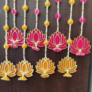 Colgantes de loto para decoración Colgantes de pared florales para el templo Diwali Decoración Colgante Diwali Regalo Decoración Boda Regalo de Navidad