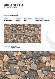 กระเบื้องพอร์ซเลนสำหรับผนังภายนอก ขนาด 300x600 มม. สำหรับตกแต่ง - Product Image 3