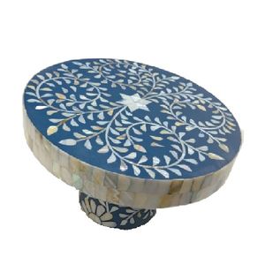 Soporte para decorar pasteles con incrustaciones de hueso, diferentes tamaños, Calidad exclusiva, 2 piezas, fabricación artesanal de forma redondeada de La India - Product Image 5