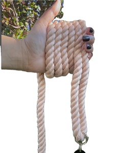 Peach Color Mint Green Rope Lead Customized Colored Cotton Rope Handmade <b>Dog</b> <b>Leash</b> Pet <b>Leash</b> Set - Product Image 1