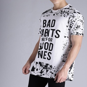 2020 hombres media manga TV nieve blanco negro impresión camiseta al por mayor 100% algodón camisetas con logotipo personalizado fabricado en Pakistán - Product Image 4