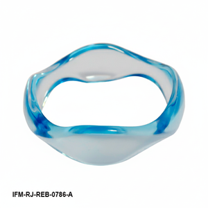 Bracelet tendance en résine bleue et blanche, forme ondulée, tourbillon organique, bracelet audacieux, bijoux en acrylique pour femmes - Product Image 5