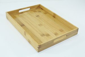 Plateau de service alimentaire rectangulaire en bois massif dans un ensemble pour hôtel fabriqué au Vietnam avec un design moderne - Product Image 3