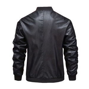 Blouson en cuir pour homme personnalisé, léger, col montant, élégant, pour la moto, avec poche latérale - Product Image 2