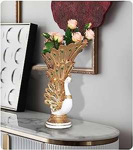 Vase à fleurs élégant avec design de fleurs Décoration de salon et de la maison Vases à fleurs en métal Décoratif Simple Couleur or Fini - Product Image 2