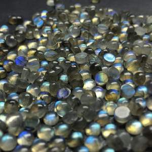 อัญมณีทรงกลมเจียระไนแบบลาบราดอไรต์3มม. หินสีฟ้าสีเทาแวววาวเป็นธรรมชาติสำหรับการทำเครื่องประดับขายส่งคุณภาพยอดเยี่ยม - Product Image 6