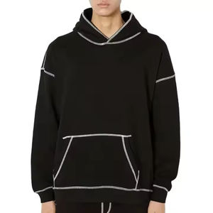 Las mejores sudaderas con capucha de peso pesado con costuras personalizadas Super Oversized Top Plain Fleece transpirable y OEM personalizado sin MOQ para uso en invierno - Product Image 4