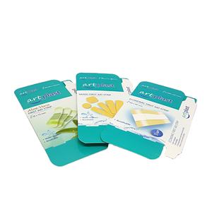 Cartons de pansements de premiers secours personnalisés en gros avec impression de logo, laminage mat et revêtement UV, emballage de soins de santé recyclable - Product Image 1