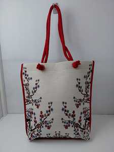 Sac fourre-tout vintage DAFNI BIG PAZAR en toile solide avec fermeture éclair, broderie et doublure en coton pour toutes les saisons - Product Image 3