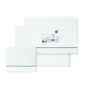 Juego de Sábanas de 3 Piezas con Diseño de Jirafa, 100% Algodón, para Cuna, Técnica de Tejido con Patrón de Dibujos Animados - Product Image 1