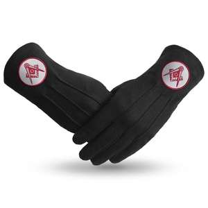 Meilleur matériel franc-maçon Regalia gants brodés personnalisés 100% coton uni maçonnique Regalia gants - Product Image 3
