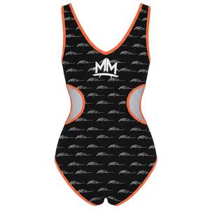 Maillot de bain une pièce Script pour femme, coupe ajustée, imprimé, monokini, tissu extensible, vêtements de plage, style de natation pour fête à la piscine - Product Image 2