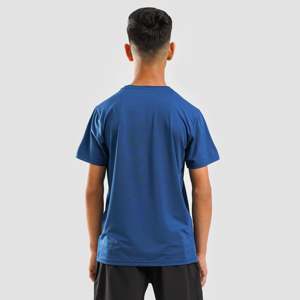T-shirt moderne pour jeunes, 100 % polyester, bleu marine, tissu tricoté épais, coton de qualité supérieure, options d'impression disponibles - Product Image 2