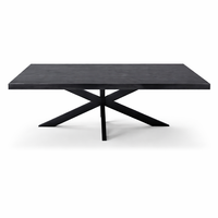 Ensemble de table à manger pliable moderne en bois massif noir et métal, motifs en chevrons, pour la maison, l'appartement, l'hôtel