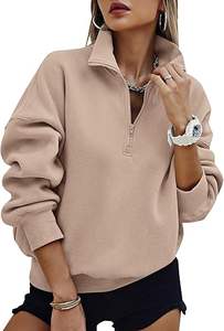 Sweats surdimensionnés à demi-fermeture éclair de qualité supérieure pour femmes - Product Image 6