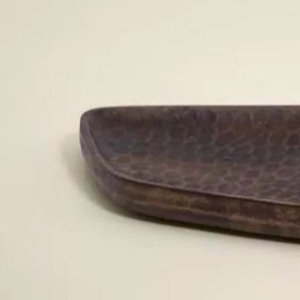 Plateau de collations texturées en bois faites à la main de qualité supérieure par l'artisan indien à des prix de gros bon marché - Product Image 3