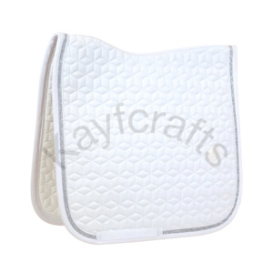 Tapis de Selle de Dressage en Corde Pailletée Étoile Quilting Forme Anatomique Coussinée Velours avec Garniture Étincelante - Product Image 1