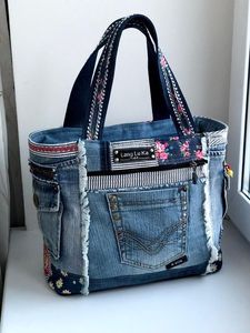 Champ King Premium Quality 100% Cotton Denim Tote Bags 300g Vintage Casual Fashion Ventas completas - Product Image 3