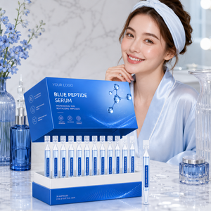 เซรั่มบำรุงผิวหน้าสูตรทองแดงเปปไทด์สีน้ำเงินแบบใช้ครั้งเดียว OEM ผลิตภัณฑ์ดูแลผิวชุ่มชื้น รับผลิตแบบ OEM ODM บริการบรรจุภัณฑ์ตามสั่ง - Product Image 1