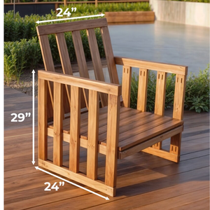 Sillas de Comedor Modernas, Ecológicas y Ligeras de Teca para Exteriores, con Construcción Duradera y Acabado Liso, para Jardines, Playa o Áreas de Comedor - Product Image 5