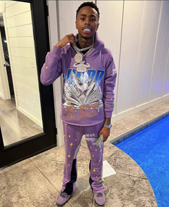 ชุดวอร์มผ้าคอตตอนฟลีซมีฮู้ดสำหรับผู้ชายชุดวอร์มผ้าคอตตอนฟลีซพิมพ์ลายใหม่2025 - Product Image 3