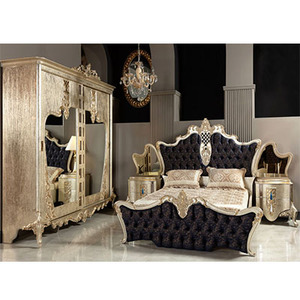 Ensemble de chambre à coucher en bois massif de luxe Selvia avec sculpture à la main de haute qualité pour une utilisation en chambre à coucher - Product Image 1