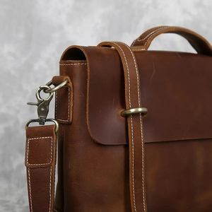 Classic Leather Laptop Messenger Protective Crossbody Portable Durable Office Shoulder Bag - Product Image 3