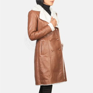 Abrigos de Piel de Oveja para Mujer, Cálidos para Invierno, Transpirables, Resistentes al Viento, Ecológicos, Reversibles, con Estampado, Largos y Tejidos - Product Image 3