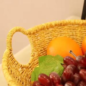 Wholesale Handwoven PP Rattan Storage Tray Oval Bread Food Plate Fruit Cake <b>Platter</b> Elegant <b>Dinner</b> Serving Tray - Product Image 2