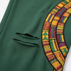 Pantalons de survêtement en toile mi-lourds pour hommes personnalisés Y2K, genou déchiré, bande latérale délavée, panneau graphique, coupe slim, streetwear, joggers - Product Image 5