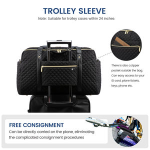 Bolsa de lona de viaje para gimnasio acolchada a la moda con compartimento para ordenador portátil Weekender bolsa de lona nocturna con cierre de cremallera - Product Image 5