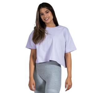 Camiseta corta de corte holgado para mujer, tela suave y transpirable, ropa de verano, conjunto informal elegante, camisetas cortas cómodas - Product Image 1