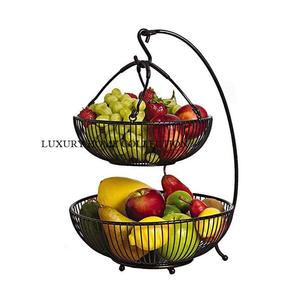 Panier de fruits en métal de style antique unique parfait pour les centres de table de fête de mariage ou la décoration de table d'événement d'intérieur élégant - Product Image 4
