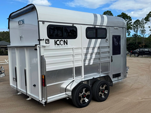 Nouvelle remorque pour chevaux 2026 à chargement oblique pour 2 chevaux, 3500 kg, en aluminium, pour chevaux à baie large, remorque équine à vendre ICON 2HAL-L860 RN - Product Image 3