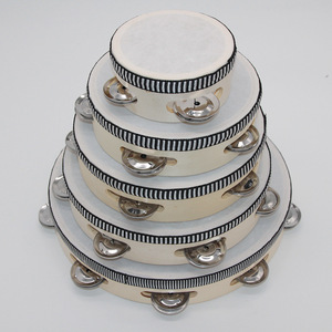 กลองแทมบูรีนสำหรับโบสถ์ กลองแทมบูรีนงานแต่ง กลองมือถือ กระดิ่งไม้ แทมบูรีนงานปาร์ตี้โบสถ์ - Product Image 6