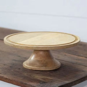 Soporte de madera para pasteles de estilo elegante con acabado marrón para elegantes mesas de postres de boda y decoración de fiestas - Product Image 1