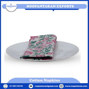 Serviettes de table imprimées à la main 100% pur coton serviette de table décorative brodée à bas prix - Product Image 2