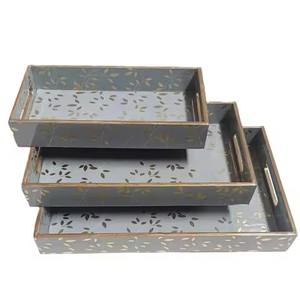 Bandeja de Servicio Esmaltada Impresa Personalizada para Decoración del Hogar, Desayuno, Regalo de Ramadán y Navidad - Product Image 1